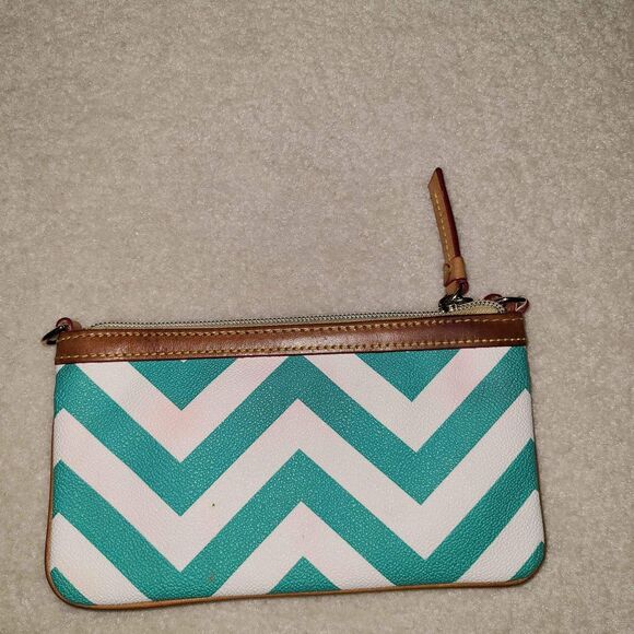 Dooney & Bourke Designer Striped Wristlet Clutch Handbag Purse - Picture 4 of 5